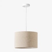 Darren-plafondlamp Beige – Linnen - Sklum