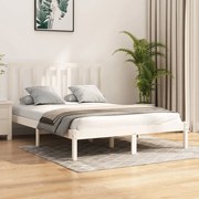 vidaXL Bedframe massief grenenhout wit 135x190 cm 4FT6 Double