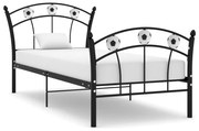 vidaXL Bedframe met voetbaldesign metaal zwart 90x200 cm