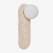 Wandlamp In Travertin Met Glazen Bol Davise Travertine - Sklum