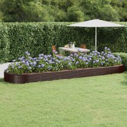 vidaXL Plantenbak 523x140x36 cm gepoedercoat staal bruin