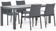 Tuinset 4 personen 180 cm Aluminium/textileen Grijs Lifestyle Garden Furniture Rome/Yoko