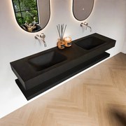 Zaro Alan badmeubel 170cm met planchet urban en vrijhangende wastafel cloud dubbel zonder kraangat urban