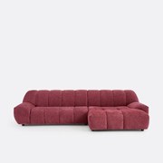 Rechte hoekbank, dik fluweel, Nuria