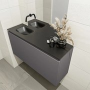 Mondiaz Olan 100cm toiletmeubel dark grey met wastafel urban links geen kraangat