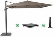 Platinum Challenger zweefparasol 3x3m T2 premium (incl. voet en hoes) havana