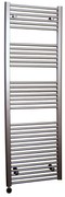 Sanicare elektrische design radiator 45x172cm inox-look met thermostaat links chroom