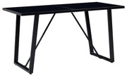 vidaXL Eettafel 140x70x75 cm gehard glas zwart