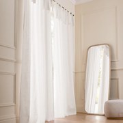 Linnen gordijn met strikken Colin