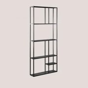 Modulaire Wandkast 80x180 Cm In Thura-staal Zwarte Koolstof - Sklum