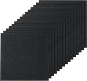 VEVOR Peel and Stick tapijttegels, 24 x 24 inch zelfklevende tapijttegels, zachte, zachte tapijttegels, doe-het-zelf installatie voor slaapkamer en woonkamer (15 stuks, zwart)