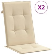 vidaXL Tuinstoelkussens 2 st 120x50x3 cm beige