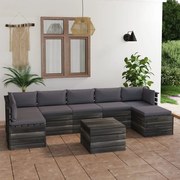 vidaXL 8-delige Loungeset met kussens pallet massief grenenhout