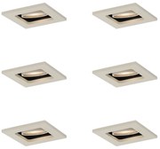 Set van 6 Moderne inbouwspot beige GU10 50mm draai- en kantelbaar - Qure