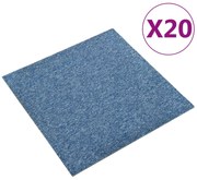 vidaXL Tapijttegels 20 st 5 m² 50x50 cm blauw