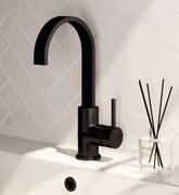 Brauer Black Edition ColdStart wastafelkraan hoog met draaibare platte uitloop model A zwart mat