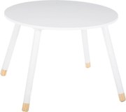 Atmosphera Douceur Ronde Kindertafel - Ø 60 cm - Wit met Dennenhouten Poten