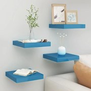 vidaXL Wandschappen 4 st zwevend 23x23,5x3,8 cm MDF blauw