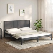 vidaXL Bedframe massief grenenhout grijs 180x200 cm 6FT Super King