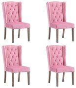 vidaXL Eetkamerstoelen 4 st fluweel roze