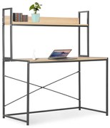 vidaXL Computerbureau 120x60x138 cm zwart en eikenkleurig