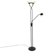 Vloerlamp zwart incl. LED en dimmer met leeslamp dim to warm - Empoli