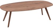 Goossens Salontafel Ferry semi ovaal, noten roodbruin, elegant chic, 135 x 36 x 75 cm