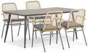 Tuinset 4 personen 180 cm Aluminium/Rope Taupe De Laan Projects