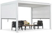 Lagos 3x4 vrijstaande terraspergola met 3m zijrolluiken Garden Point wit