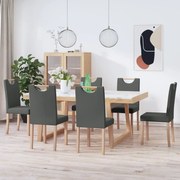 vidaXL Eetkamerstoelen 6 st stof donkergrijs