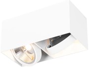 Smart Spot / Opbouwspot / Plafondspot wit rechthoekig 2-lichts incl. 2 Wifi GU10 111mm - Box GU10 vierkant Binnenverlichting Lamp