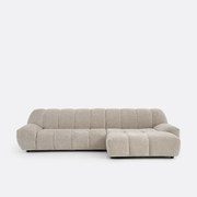 Rechte hoekbank, dik fluweel, Nuria