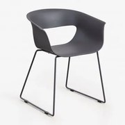 Alanys Eetkamerstoel Van Polypropyleen En Staal Grijs – Grafiet - Sklum