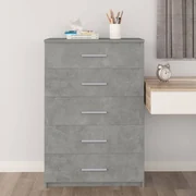 vidaXL Ladekast 71x35x108 cm spaanplaat betongrijs