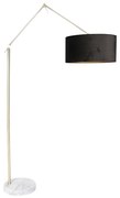 Moderne vloerlamp goud velours kap zwart 50 cm - Editor
