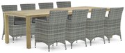 Tuinset 8 personen 300 cm Wicker Grijs Domani Furniture Miami/Weston