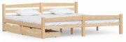 vidaXL Bedframe met 2 lades massief grenenhout 200x200 cm