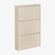 Logan Stalen Schoenenrek Tapioca Beige & 3 Deuren - Sklum
