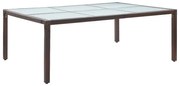 vidaXL Tuintafel 200x150x74 cm poly rattan bruin