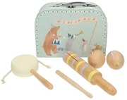 Muziekkoffer, 4 instrumenten, karton en fsc hout