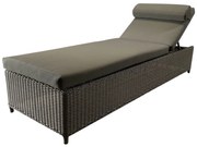 Barcelona lounge ligbed grijs wicker