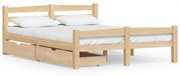 vidaXL Bedframe met 2 lades massief grenenhout 140x200 cm