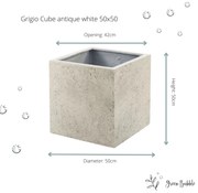 Pot Grigio Cube Antique White