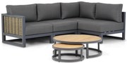 Hoek loungeset 4 personen Aluminium/wicker Grijs Santika Furniture Santika