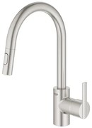 GROHE Feel Keukenkraan - hoog - uittrekbare uitloop - 2 straalsoorten - supersteel geborsteld 31486DC1