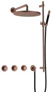 Hotbath Cobber IBS70 inbouwdouche met 30cm hoofddouche en glijstang geborsteld koper PVD