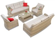 Luxe set van meubels van technorattan Toledo Coffee 8 beige Garden Point