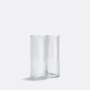 Vaas in geribbeld smoked glas H21 cm, Anija