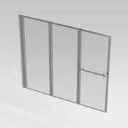 Nemo Spring Pannello badwand 3delig 160x140cm helder 4 mm glas profielen alu gepolijst omkeerbaar met handdoekdrager MW3DE