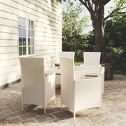 vidaXL 5-delige Tuinset met kussens poly rattan wit